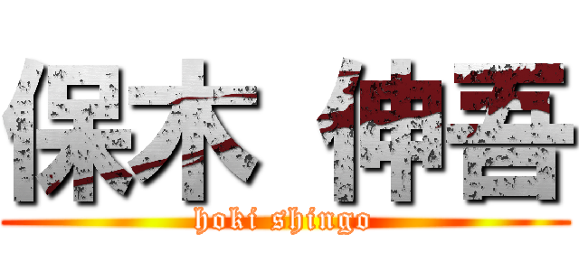 保木 伸吾 (hoki shingo)