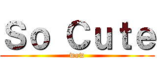 Ｓｏ Ｃｕｔｅ (wow)