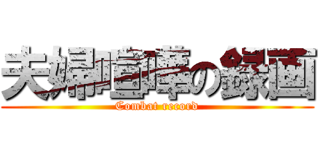 夫婦喧嘩の録画 (Combat record)