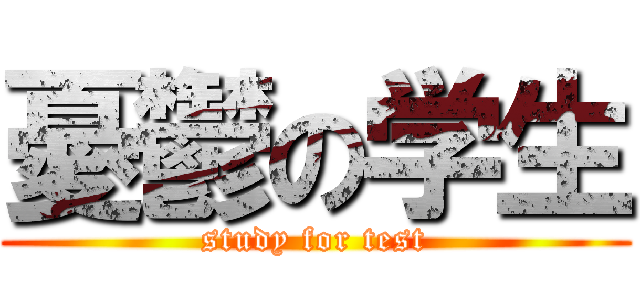 憂鬱の学生 (study for test)