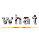 ｗｈａｔ ()