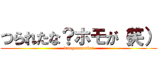 つられたな？ホモが（笑） (itangoumonkai)