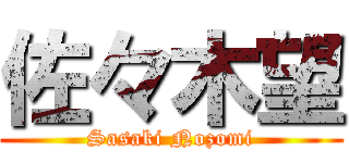 佐々木望 (Sasaki Nozomi)