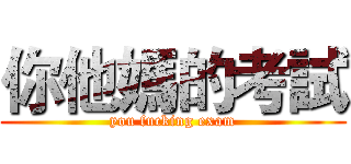 你他媽的考試 (you fucking exam)