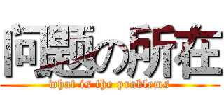 问题の所在 (what is the problems)