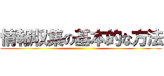 情報収集の基本的な方法 ()