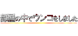 部屋の中でウンコをしました ()