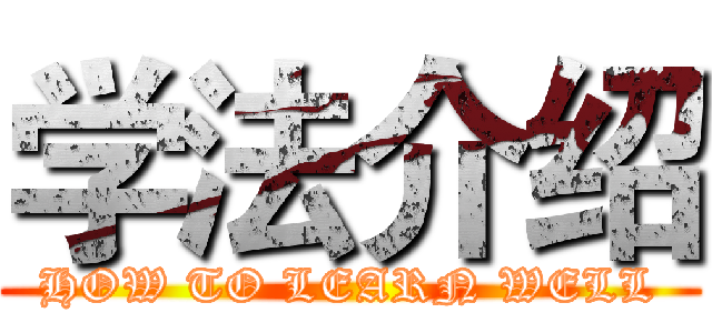 学法介绍 (HOW TO LEARN WELL)