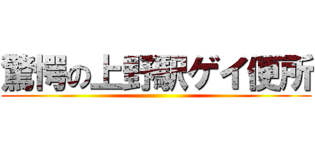 驚愕の上野駅ゲイ便所 ()