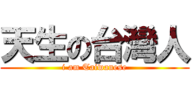 天生の台灣人 (i am Taiwanese)