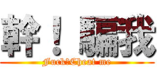 幹！ 騙我 (Fuck！Cheat me)