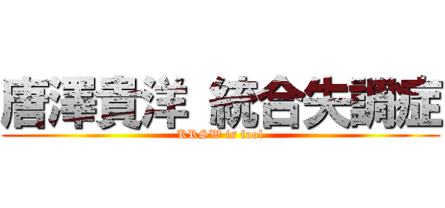 唐澤貴洋 統合失調症 (KRSW is fool)