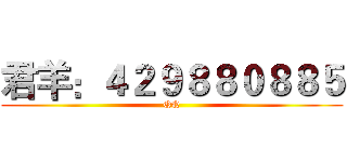 君羊：４２９８８０８８５ (QQ)