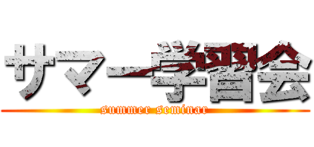 サマー学習会 (summer seminar)