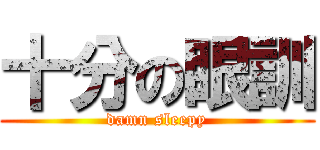 十分の眼訓 (damn sleepy)
