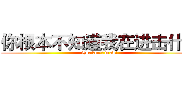 你根本不知道我在进击什么 (You don't know!)