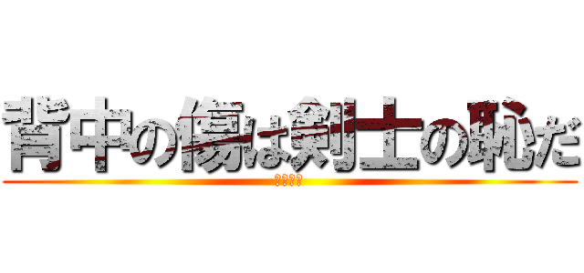 背中の傷は剣士の恥だ (ゾロ言う)