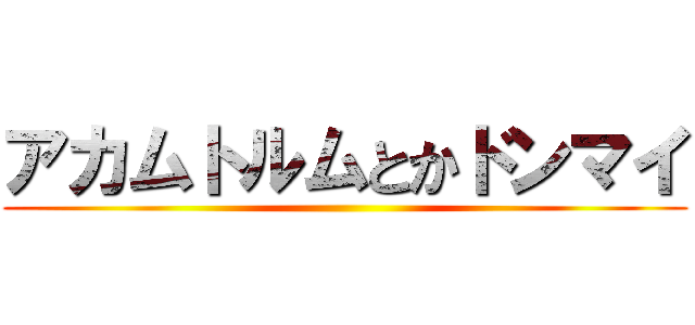 アカムトルムとかドンマイ ()
