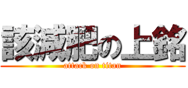 該減肥の上銘 (attack on titan)