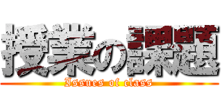 授業の課題 (Issues of class)