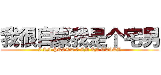 我很自豪我是个宅男 (I AM PROUD I AM AN OTAKU)