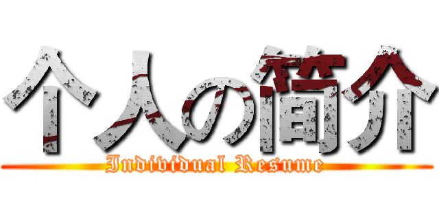个人の简介 (Individual Resume)