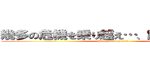 幾多の危機を乗り越え…、訪れる新年！！ (Happy new year!!)