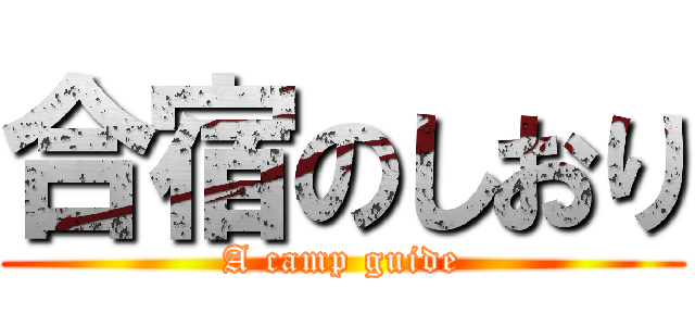合宿のしおり (A camp guide)