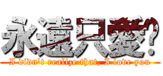 永遠只愛妳 (I didn\'t realize that, I love you)