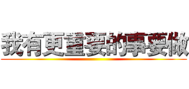 我有更重要的事要做 ()