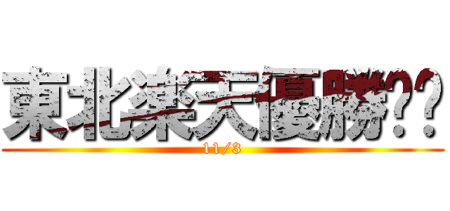 東北楽天優勝‼︎ (11/3)