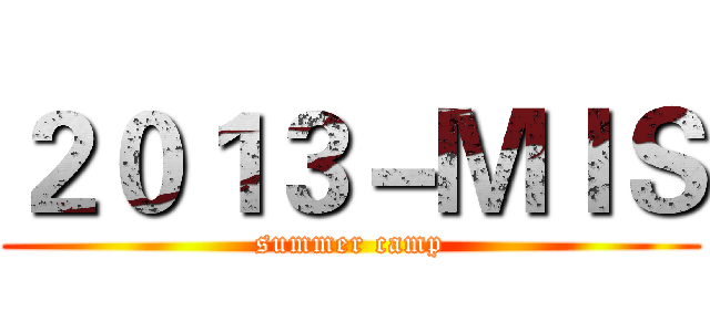 ２０１３－ＭＩＳ (summer camp)