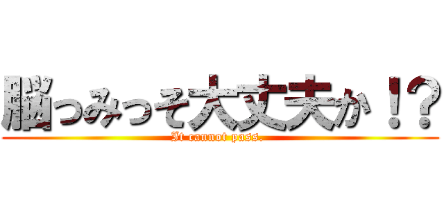 脳っみっそ大丈夫か！？ (It cannot pass. )