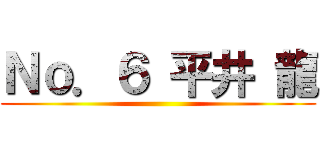 Ｎｏ．６ 平井 龍 ()