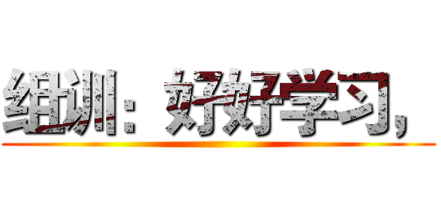 组训：好好学习， ()
