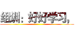 组训：好好学习， ()