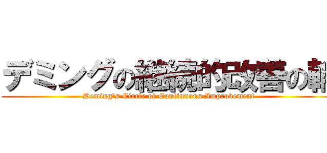 デミングの継続的改善の輪 (Deming's Circle of Continuous Improvement)