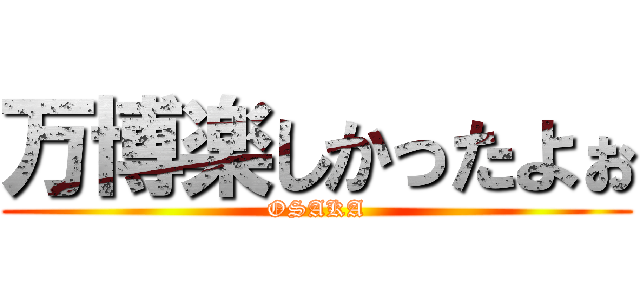 万博楽しかったよぉ (OSAKA)