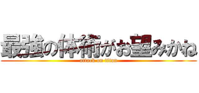最強の体術がお望みかね (attack on titan)