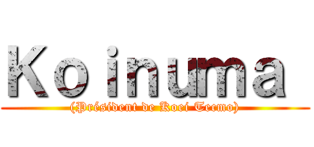 Ｋｏｉｎｕｍａ  ((Président de Koei Tecmo))
