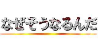 なぜそうなるんだ ()