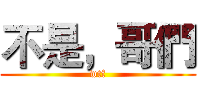 不是，哥們 (wtf)