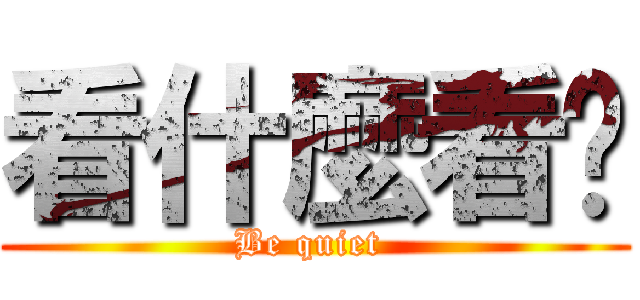 看什麼看啦 (Be quiet )