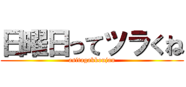 日曜日ってツラくね (asitagakkoujan)