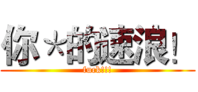 你＊的速浪！ (fuck!!!)