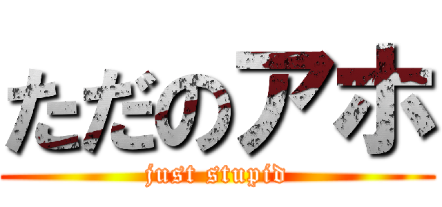 ただのアホ (just stupid)