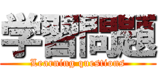 学習問題 (Learning questions)