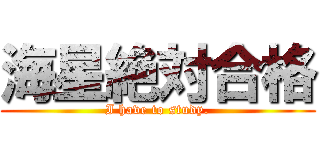 海星絶対合格 (I have to study.)