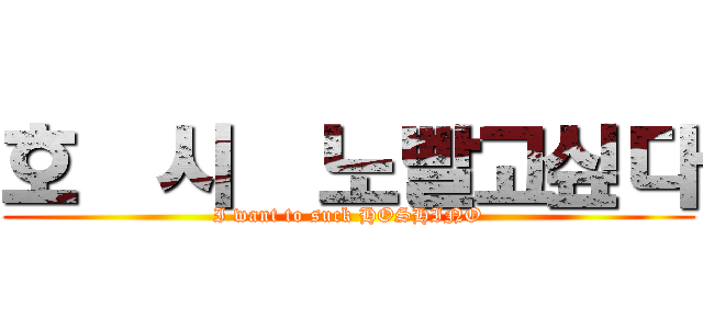 호  시  노빨고싶다 (I want to suck HOSHINO)