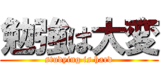 勉強は大変 (studying is hard)